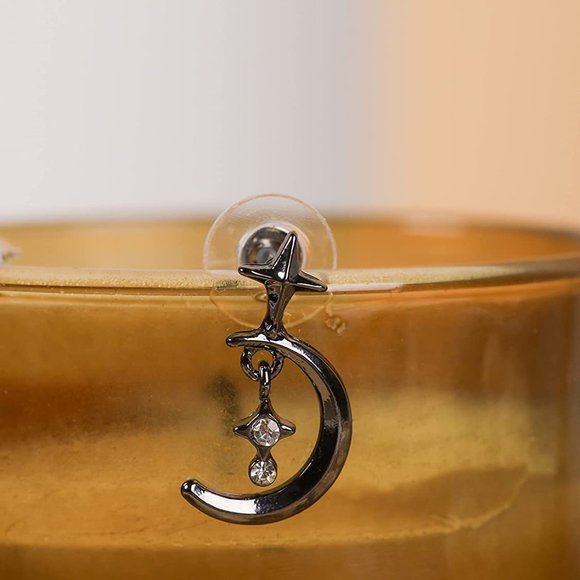 Emo Punk Sun & Moon Earrings - Picture 3 of 3